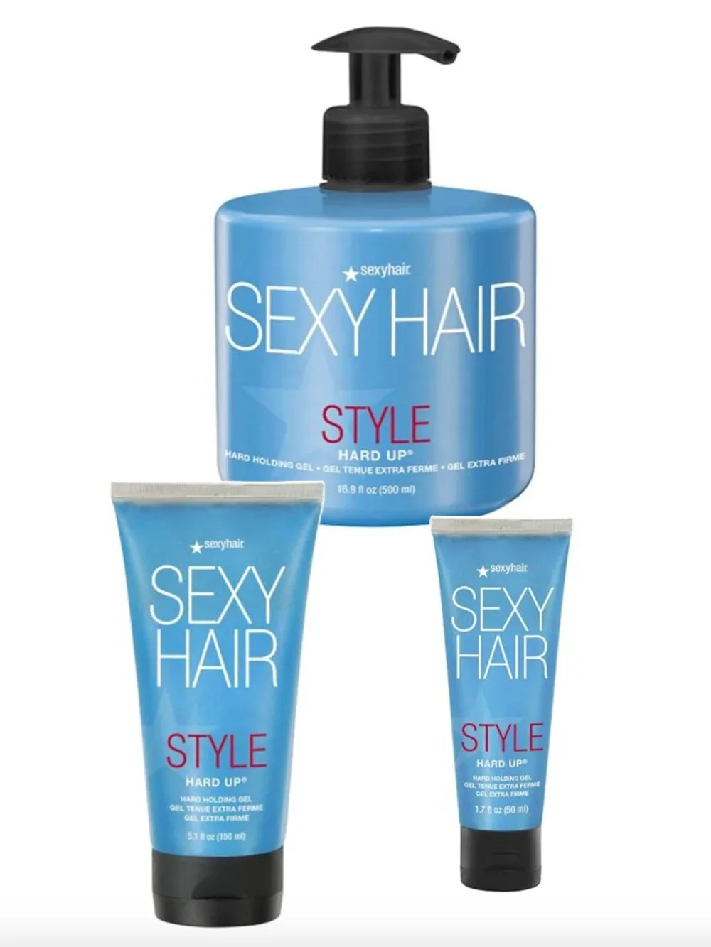 NEW BUNDLE SexyHair Style Hard Up Holding Gel Sexy Hair 16.9 + 5.1 + 1.7 oz